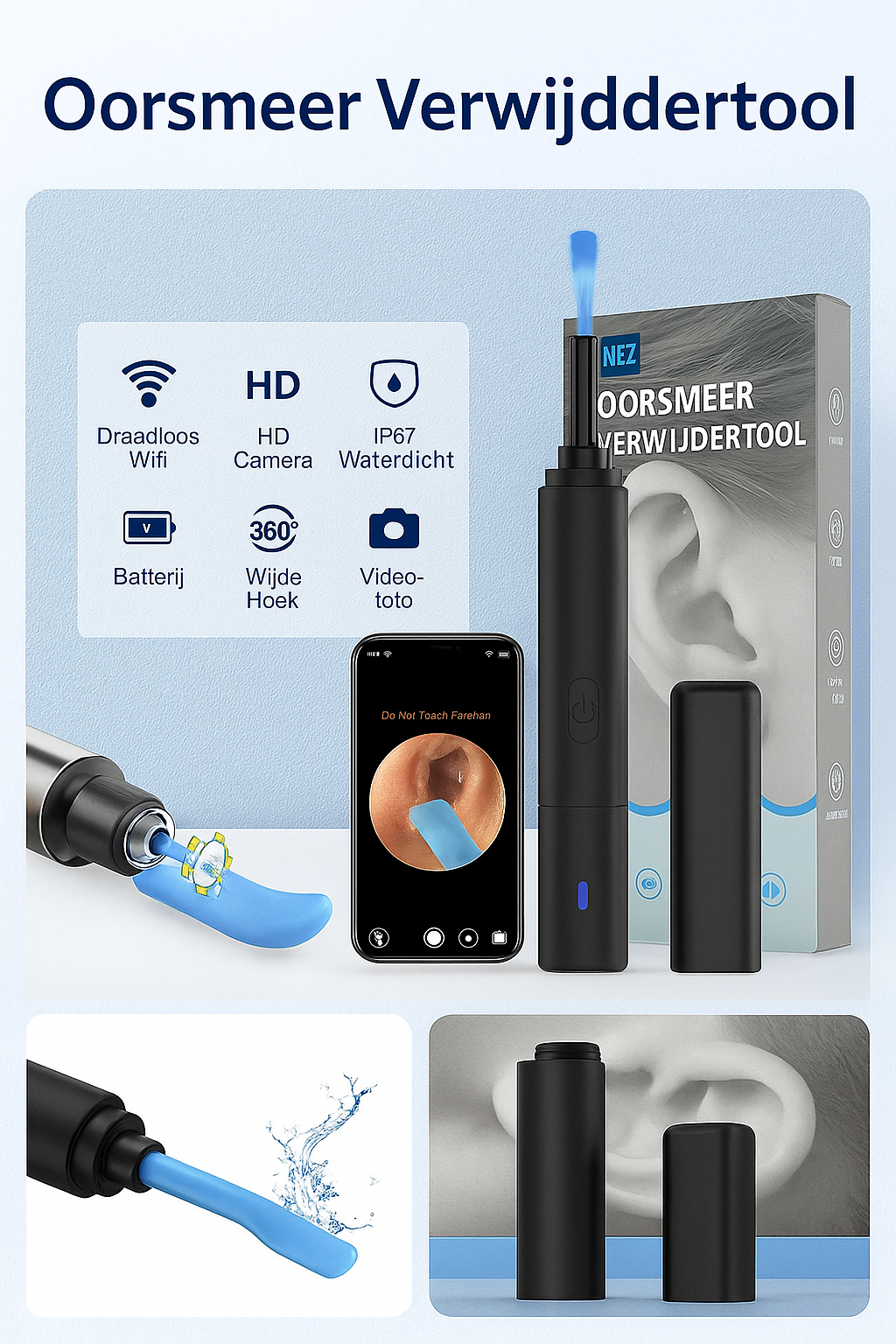 Elektrische oor reiniger met Camera (WIFI)